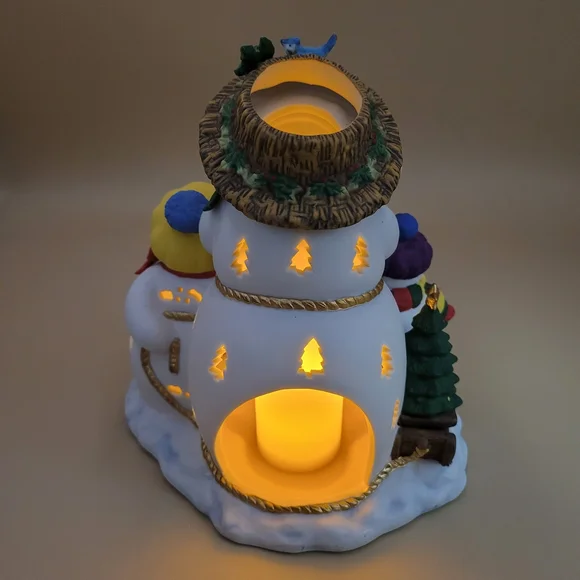 Retired Partylite P7702 Snowbell Snowman Family Ceramic Tealight Holder NWOB - Picture 5 of 8